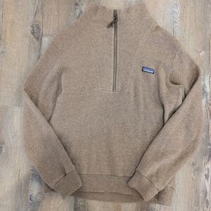 Patagonia Brown Zip Up Sweater with Textured Knit